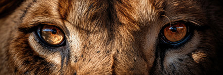 Eyes of a lion close upの素材
