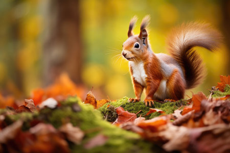 Red Squirrel in the autumn forestの素材