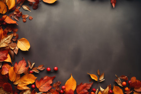 Autumn holiday frame with copy spaceの素材