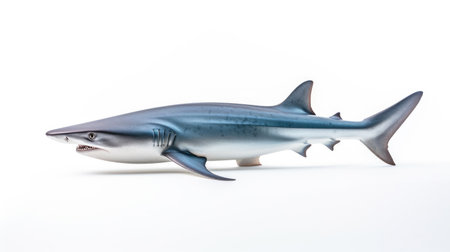Blue shark (Prionace glauca) on white backgroundの素材
