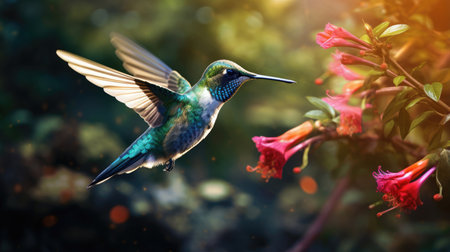 Broad Billed Hummingbird in the wildの素材