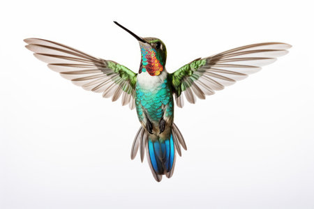 Broad Billed Hummingbird on a white backgroundの素材