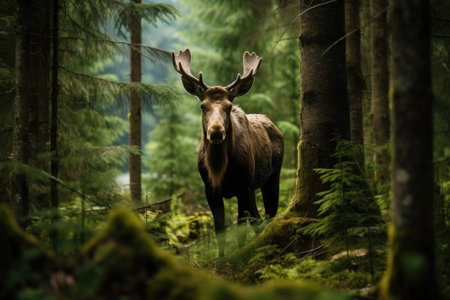 Moose in the forestの素材