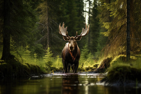 Moose in the forestの素材