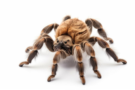 Spider tarantula isolated on a white backgroundの素材
