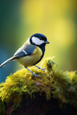 Great tit bird in the wildの素材