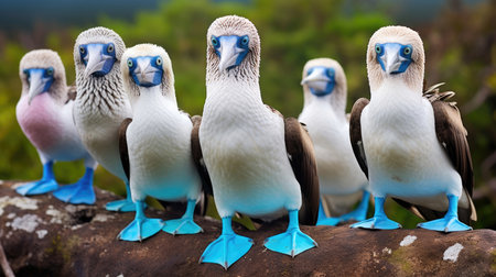 Group of Blue footed booby close upの素材