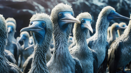 Group of Blue footed booby close upの素材