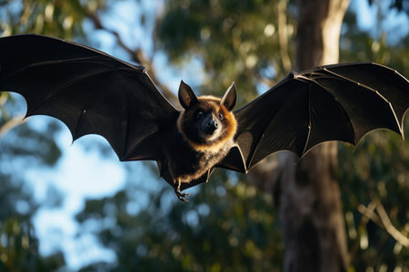 Spectacled flying fox in the wildの素材
