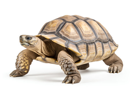 Galapagos Giant Tortoise on a white backgroundの素材