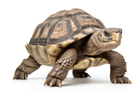 Galapagos Giant Tortoise on a white backgroundの素材
