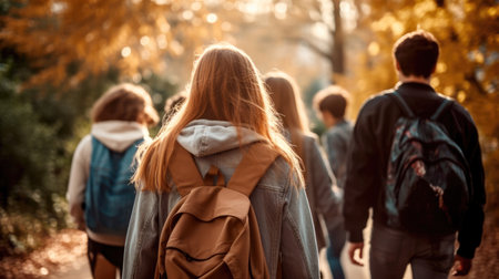 Young walking people outsideの素材