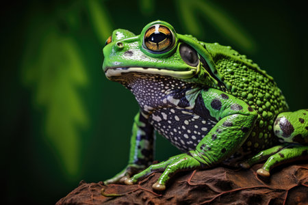 Beautiful green toad closeupの素材