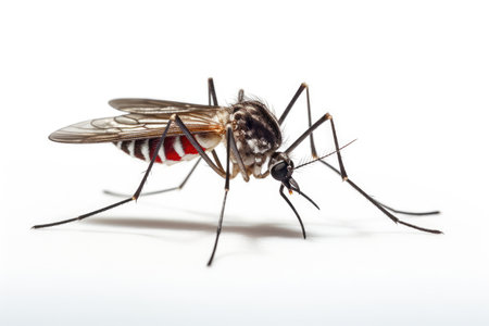 Mosquito insect closeup on white backgroundの素材
