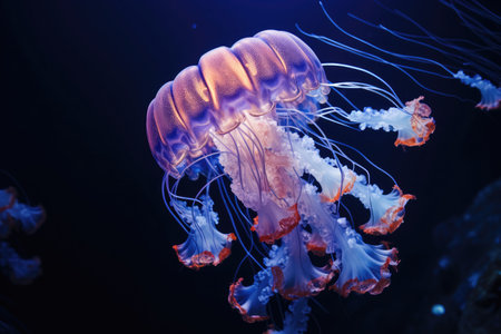 Jellyfish floating in the waterの素材