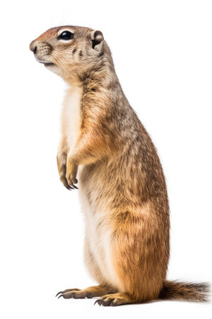 Ground squirrel on a white backgroundの素材