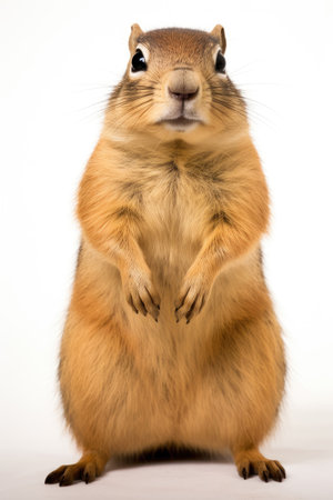 Ground squirrel on a white backgroundの素材