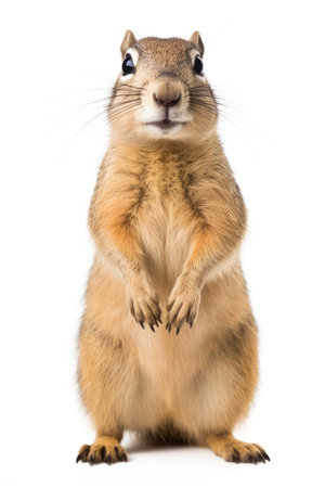 Ground squirrel on a white backgroundの素材