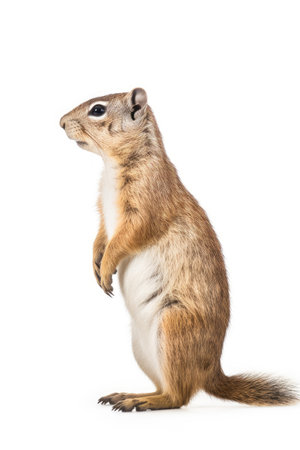 Ground squirrel on a white backgroundの素材