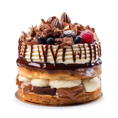French patisserie cake on a white backgroundの素材