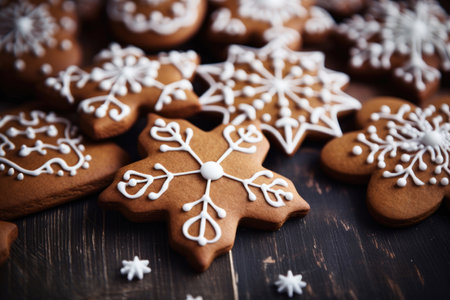 Christmas Gingerbreads cookies backgroundの素材