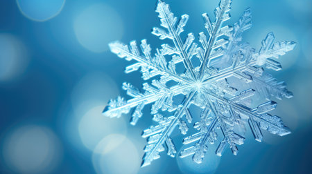 Snowflakes on blue backgroundの素材