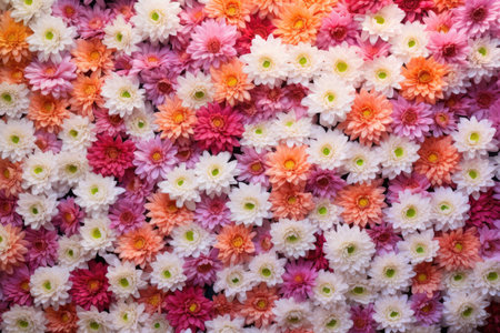 Colorful chrysanthemum flowers backgroundの素材