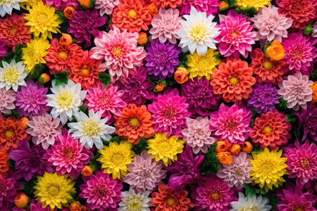 Colorful chrysanthemum flowers backgroundの素材