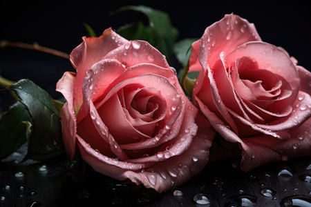 Roses with water dropsの素材