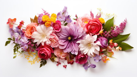 Bouquet of flowers on white backgroundの素材