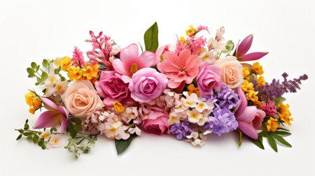 Bouquet of flowers on white backgroundの素材