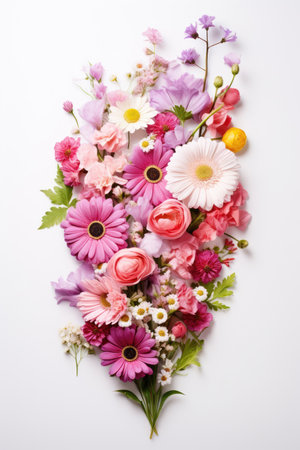 Bouquet of flowers on white backgroundの素材