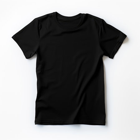 Black t-shirt on white backgroundの素材