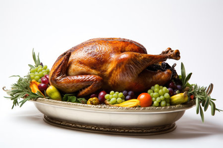 Thanksgiving dish on white backgroundの素材