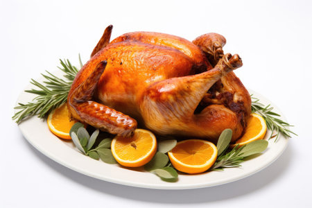 Thanksgiving dish on white backgroundの素材