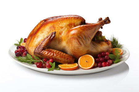 Thanksgiving dish on white backgroundの素材