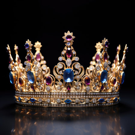 Crown on black backgroundの素材