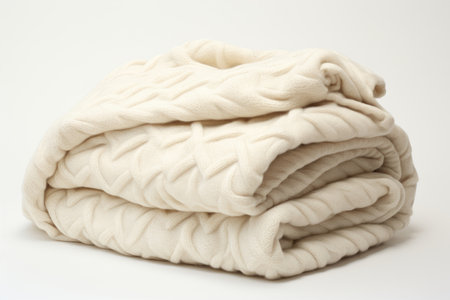 Wool folded blanket on a white backgroundの素材
