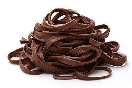 Chocolate curls on a white backgroundの素材
