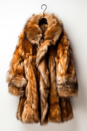 Fur coat on a white backgroundの素材