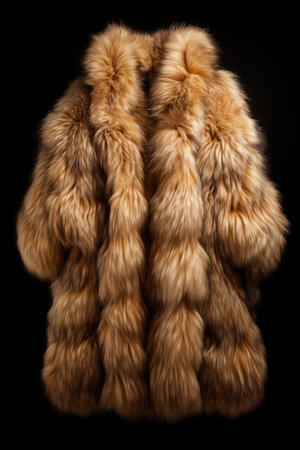 Fur coat on a black backgroundの素材