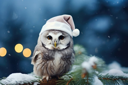 Christmas owl in the wildの素材