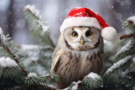 Christmas owl in the wildの素材