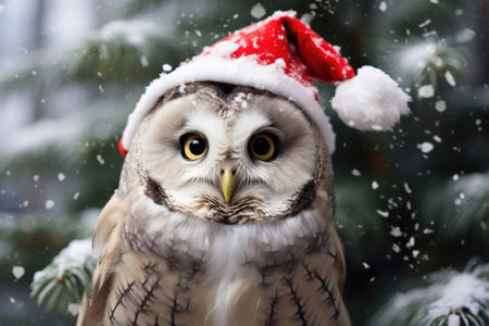 Christmas owl in the wildの素材