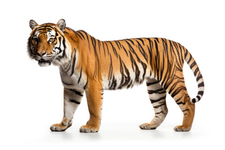 Ussuri tiger isolated on a white backgroundの素材