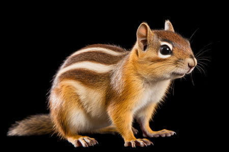 Chipmunk on black backgroundの素材
