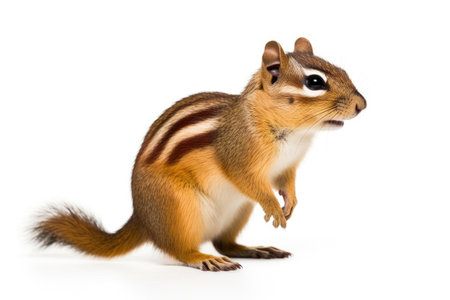 Chipmunk on white backgroundの素材