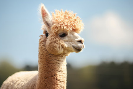 Close up portrait of an alpacaの素材