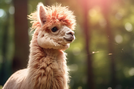 Close up portrait of an alpacaの素材