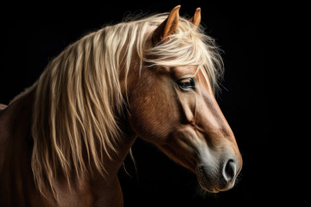 Portrait of a horse with a long maneの素材